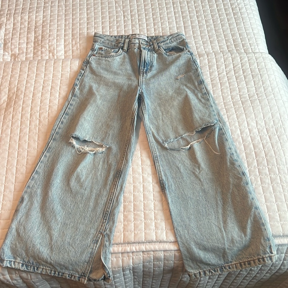 Zara girls wide leg jeans